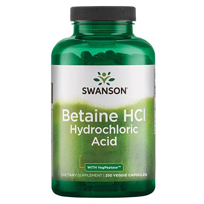 Betain HCl (klorovodična kiselina) s pepsinom Swanson 250 kapsula - Alternativa Webshop