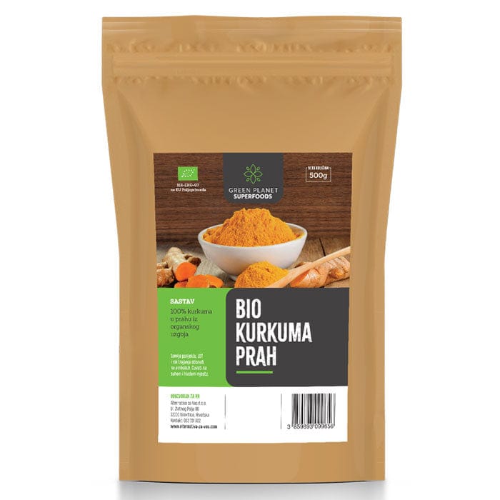 Bio kurkuma prah Green Planet Superfoods 500g - Alternativa Webshop