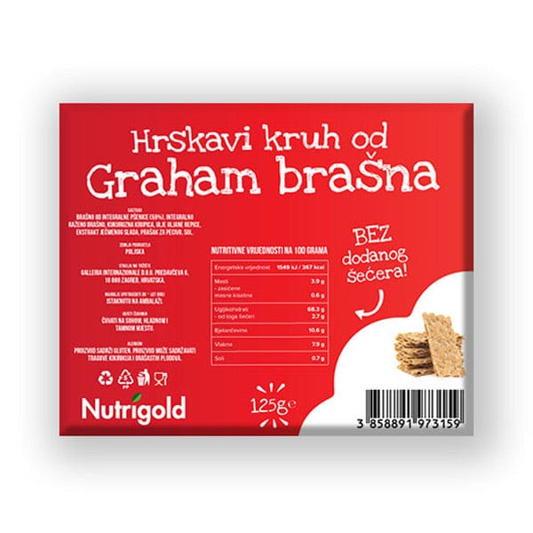 Hrskavi kruh od grahama 125g Nutrigold - Alternativa Webshop