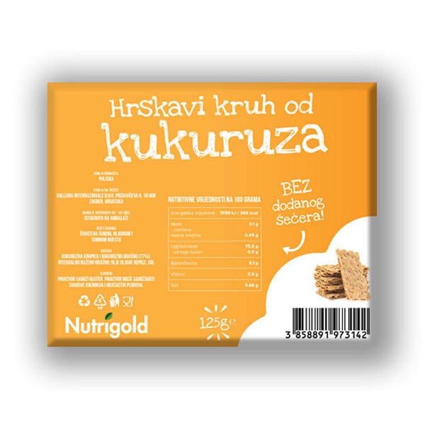 Hrskavi kruh od kukuruza 125g Nutrigold - Alternativa Webshop