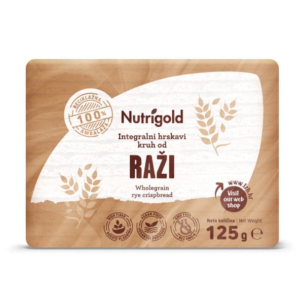 Integralni hrskavi kruh od raži 125g Nutrigold - Alternativa Webshop