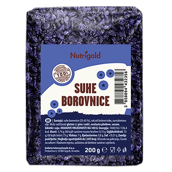 Suhe borovnice Nutrigold 200g - Alternativa Webshop