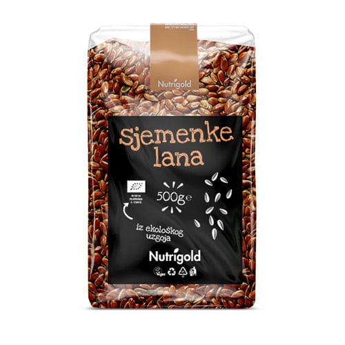 BIO Lanene sjemenke - smeđe 500g Nutrigold - Alternativa Webshop