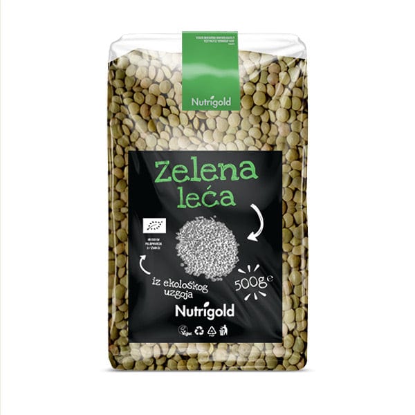 BIO Leća zelena 500g Nutrigold - Alternativa Webshop