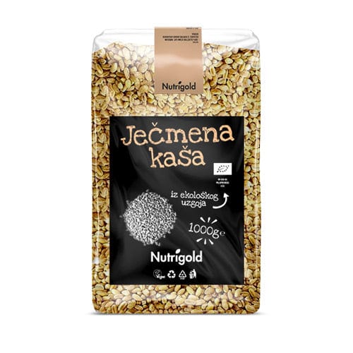 BIO Oljušteni ječam / ječmena kaša 1kg Nutrigold - Alternativa Webshop