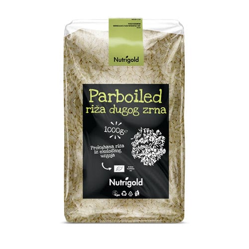 BIO Riža parboiled - polukuhana/parena 1kg Nutrigold - Alternativa Webshop