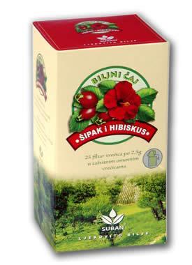 Šipak i hibiskus čaj u filter vrećicama Suban 62g