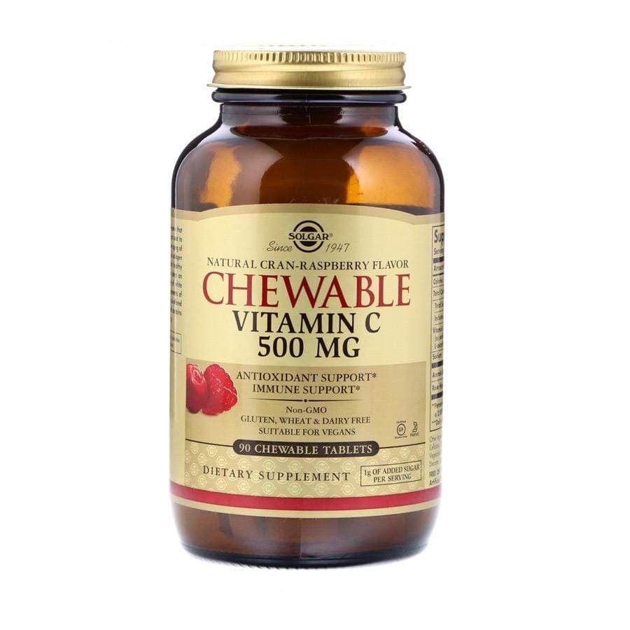Vitamin C 500 za žvakanje, okus brusnice/maline Solgar 90 tableta - Alternativa Webshop
