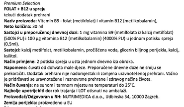 Metilfolat plus B12 u spreju Nutrimedica 30ml