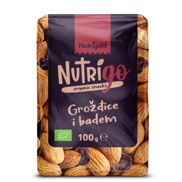 BIO badem & grožđice NutriGo 75g Nutrigold - Alternativa Webshop