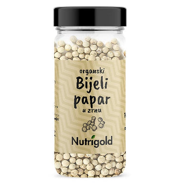 BIO bijeli papar u zrnu staklenka 50g Nutrigold Akcija - Alternativa Webshop