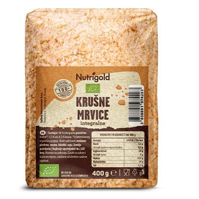 BIO Krušne mrvice integralne 400g Nutrigold - Alternativa Webshop