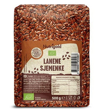 BIO Lanene sjemenke - smeđe 500g Nutrigold - Alternativa Webshop