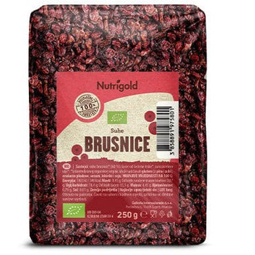 Bio sušene brusnice 250g Nutrigold - Alternativa Webshop
