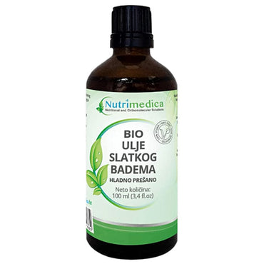 BIO Ulje slatkog badema hladno prešano Nutrimedica 100ml - Alternativa Webshop