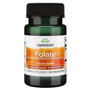 Folat (5-metiltetrahidrofolna kiselina) 400µg Swanson 30 kapsula - Alternativa Webshop