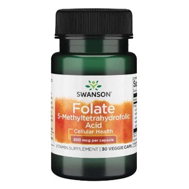 Folat (5-metiltetrahidrofolna kiselina) 800µg Swanson 30 kapsula - Alternativa Webshop