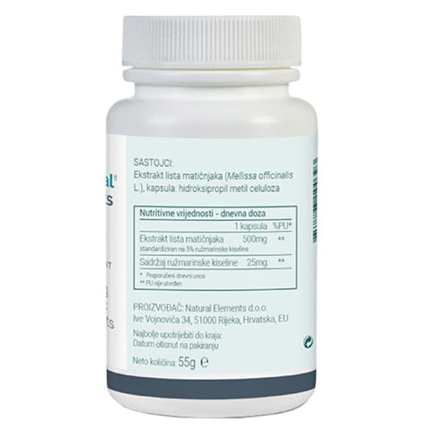 Lemon Balm Natural Elements 90 kapsula - Alternativa Webshop