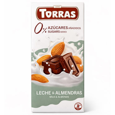 Mliječna čokolada s bademima Torras 75g - Alternativa Webshop
