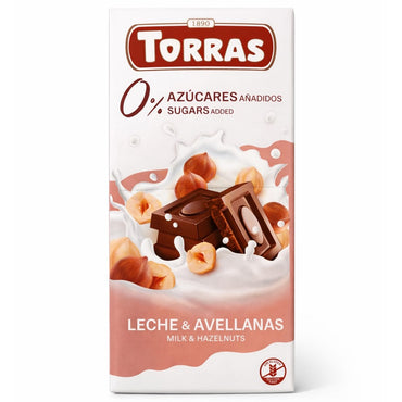Mliječna čokolada s lješnjacima Torras 75g - Alternativa Webshop