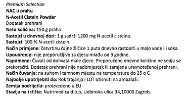 NAC u prahu Nutrimedica 150g - Alternativa Webshop