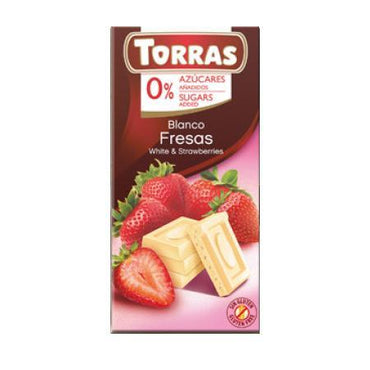 Bijela čokolada s jagodama Torras 75g