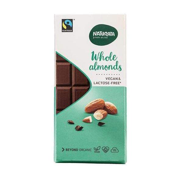 BIO Čokolada s cijelim bademima bez laktoze Naturata 100g