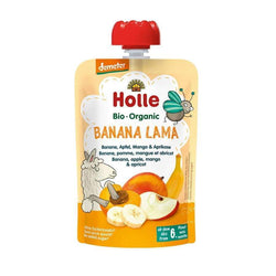 BIO voćni pire od banane, jabuke, manga i marelice Holle 100g Akcija kratki rok - Alternativa Webshop