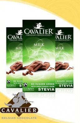 Mliječna belgijska čokolada sa stevijom Cavalier 85g