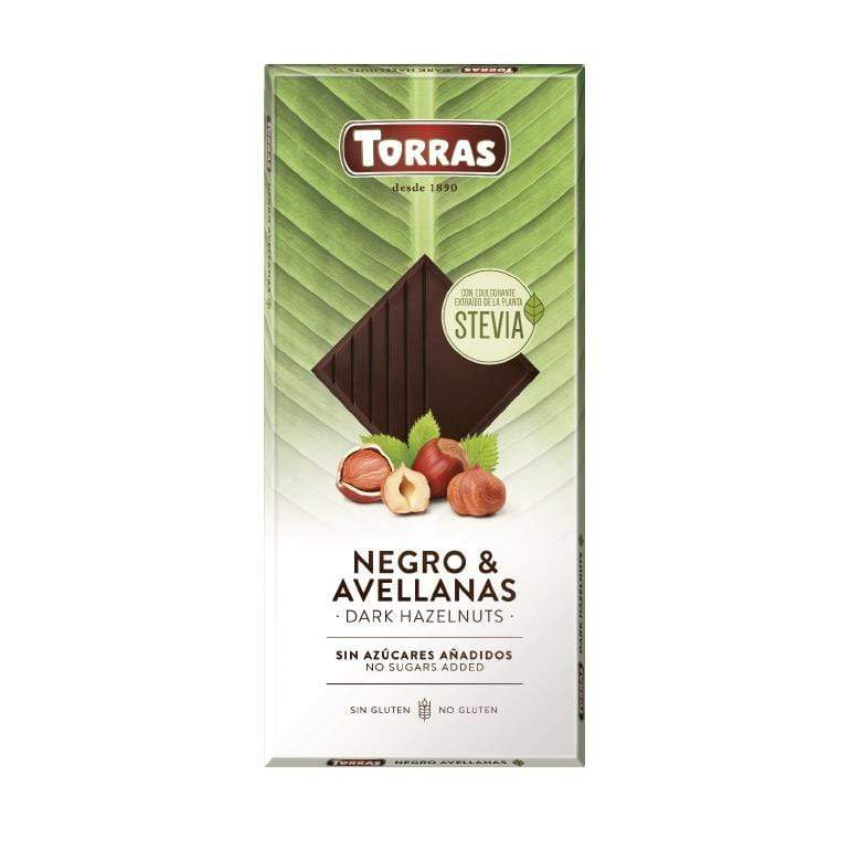 Tamna čokolada s lješnjacima i stevijom Torras 125g