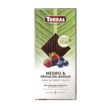 Tamna čokolada sa šumskim voćem i stevijom Torras 125g