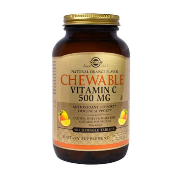 Vitamin C 500 za žvakanje, okus naranče Solgar 90 tableta - Alternativa Webshop